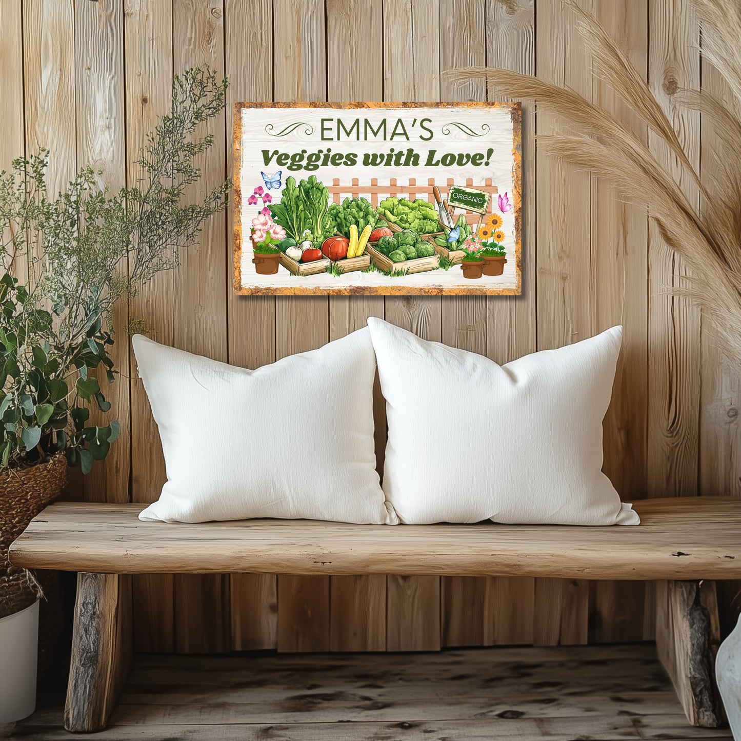 Veggies With Love - High Gloss Metal Wall Art - Personalized