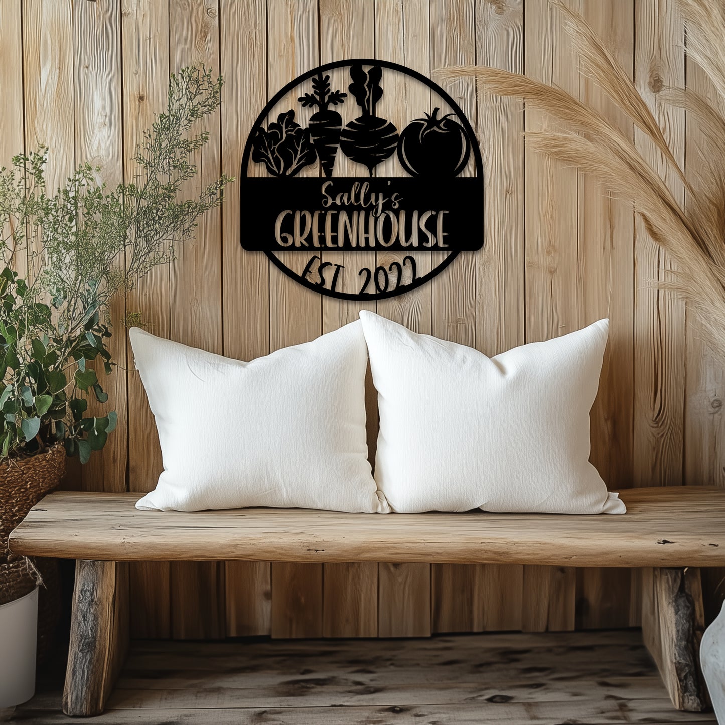 Greenhouse - Die-Cut Metal Sign - Personalized