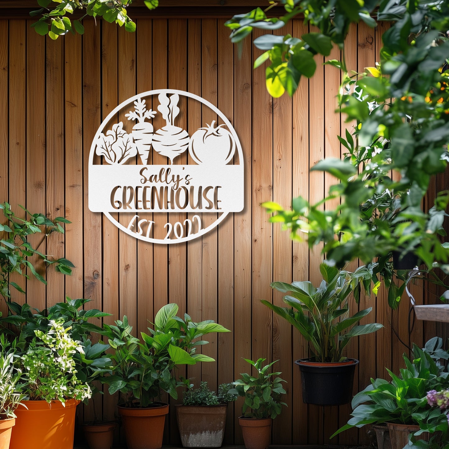 Greenhouse - Die-Cut Metal Sign - Personalized