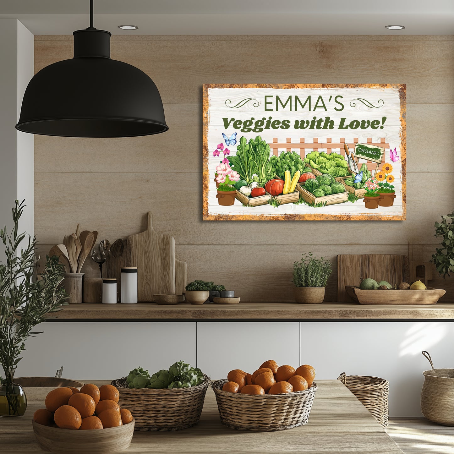 Veggies With Love - High Gloss Metal Wall Art - Personalized