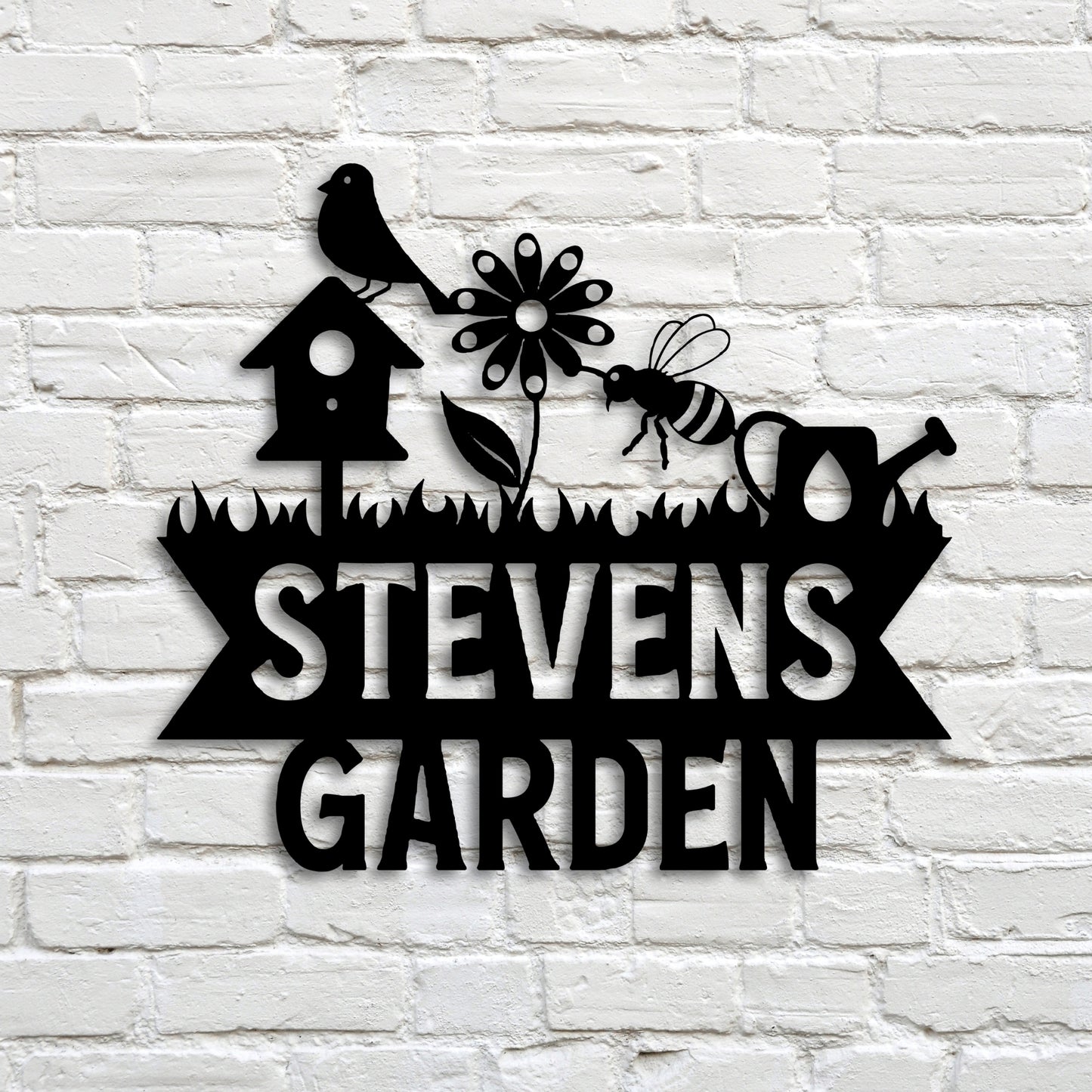 Garden - Die-Cut Metal Sign - Personalized