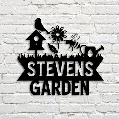 Garden - Die-Cut Metal Sign - Personalized