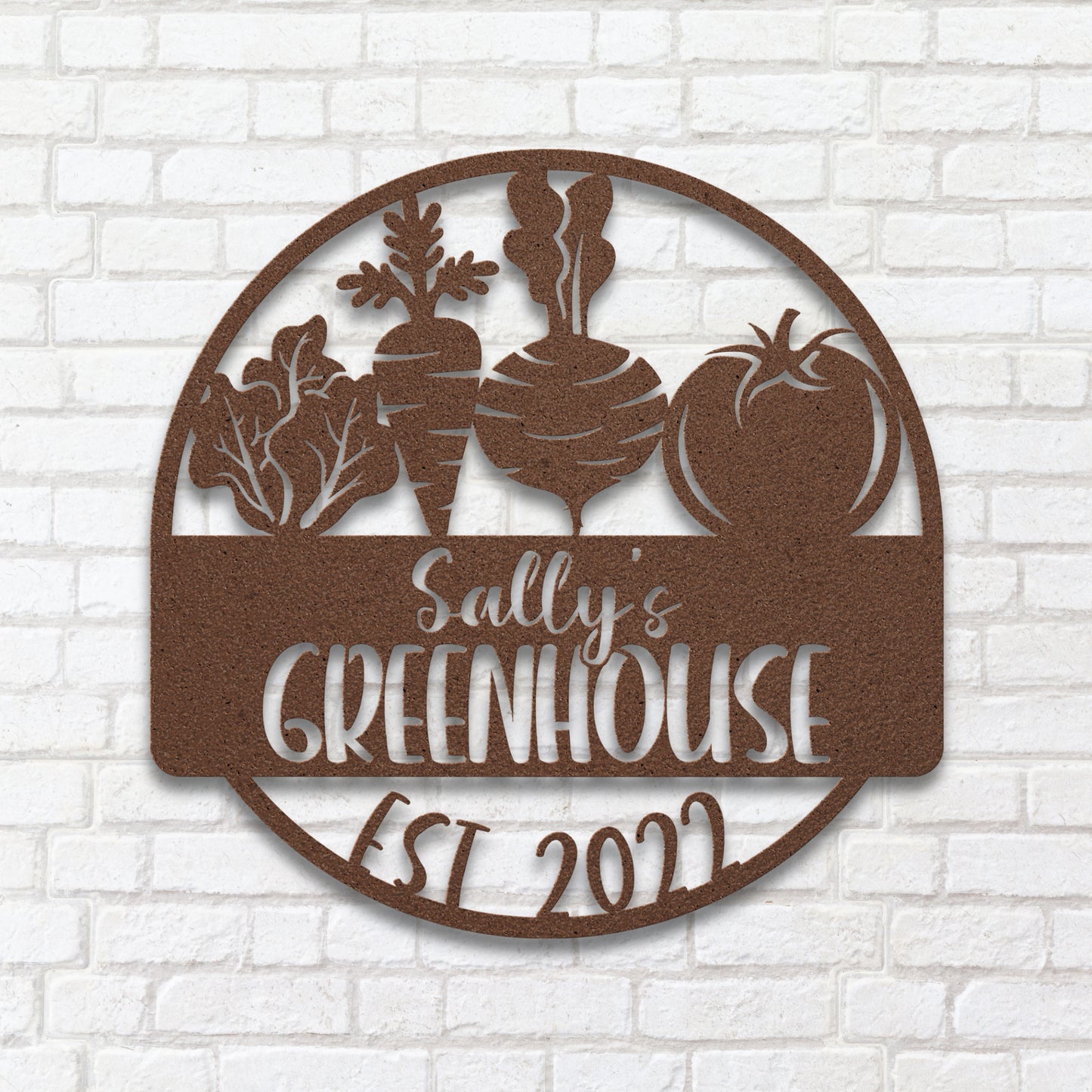 Greenhouse -  Die-Cut Metal Sign - Personalized