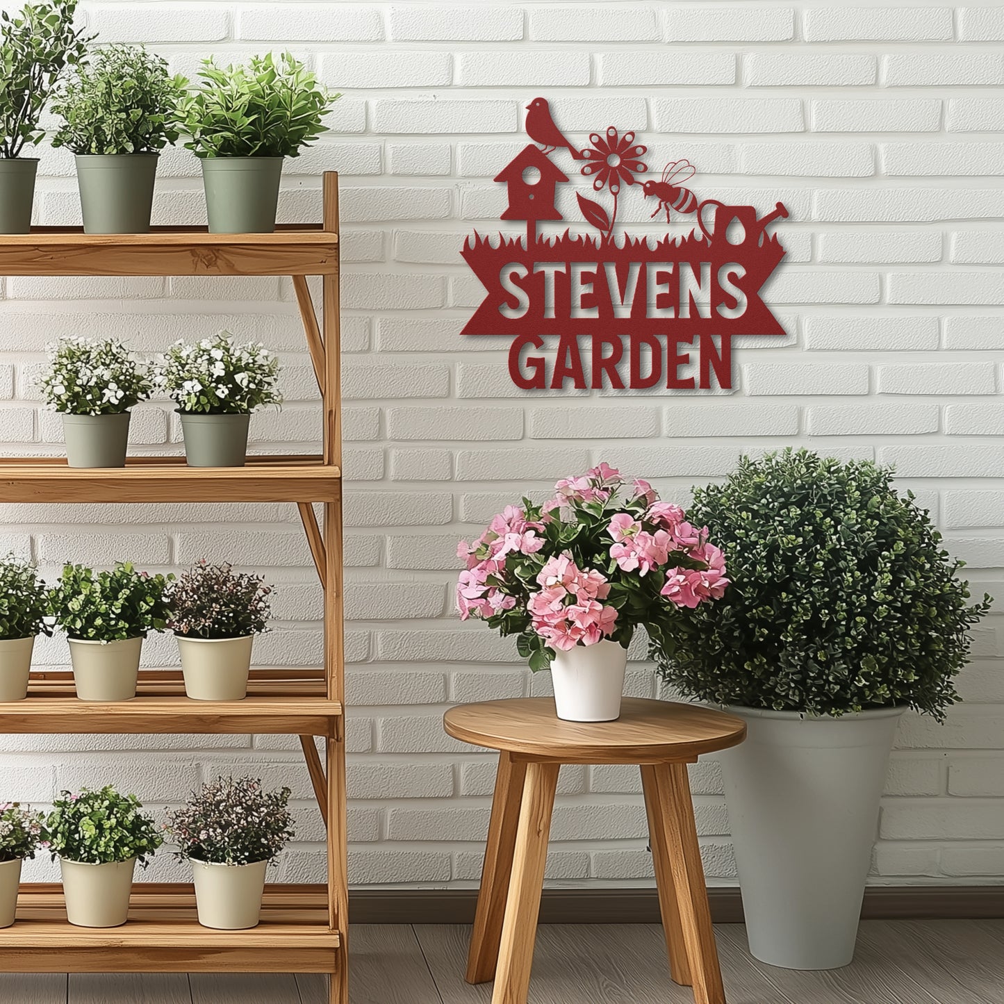Garden - Die-Cut Metal Sign - Personalized